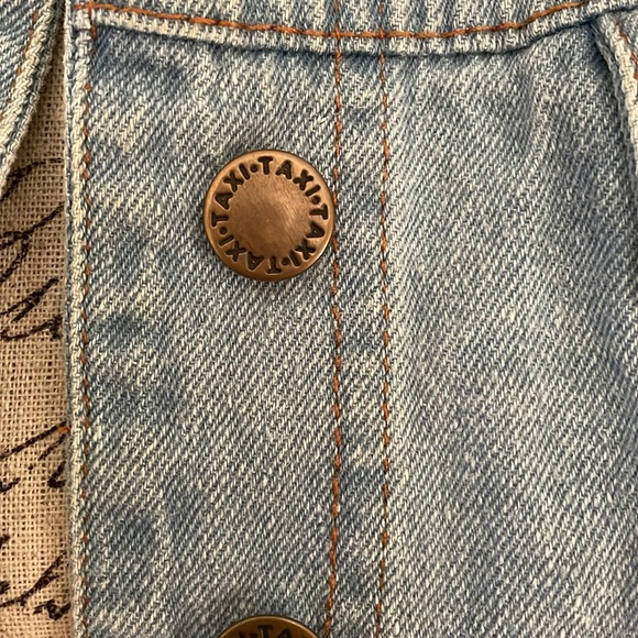 Taxi Cropped Jean Jacket With Fringe and Distressing - Picture 3 of 11